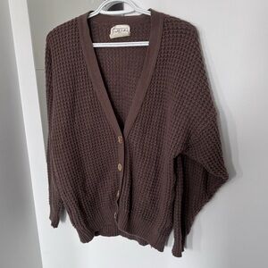 Michelle Knit Oversized Cardigan in Taupe